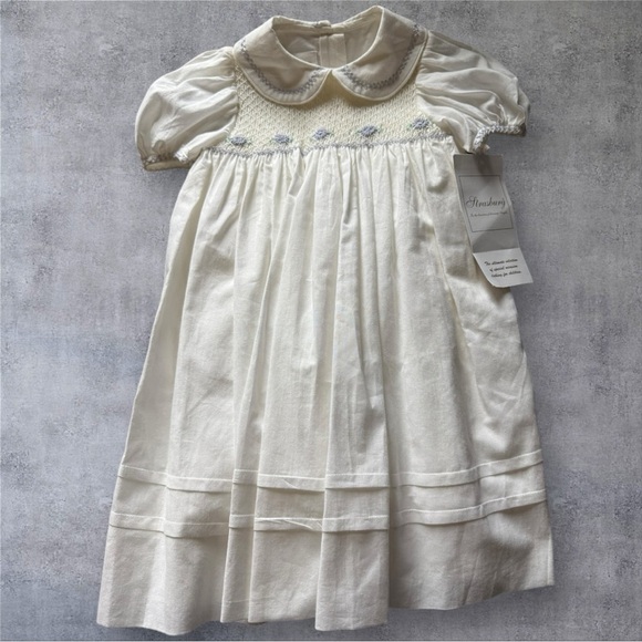 Strasburg Heirloom Dress White Smocked Lavender Embroidery Size 6M - NWT - Picture 3 of 10